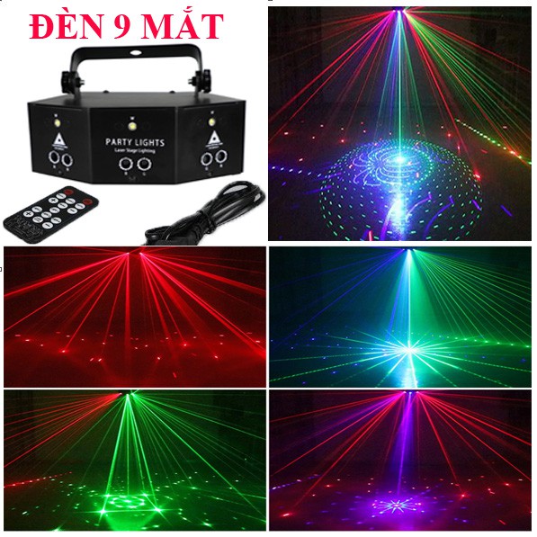 Đèn Laser 9 Mắt Ánh Sáng Laze - Hàng Cao Cấp Nhập Khẩu