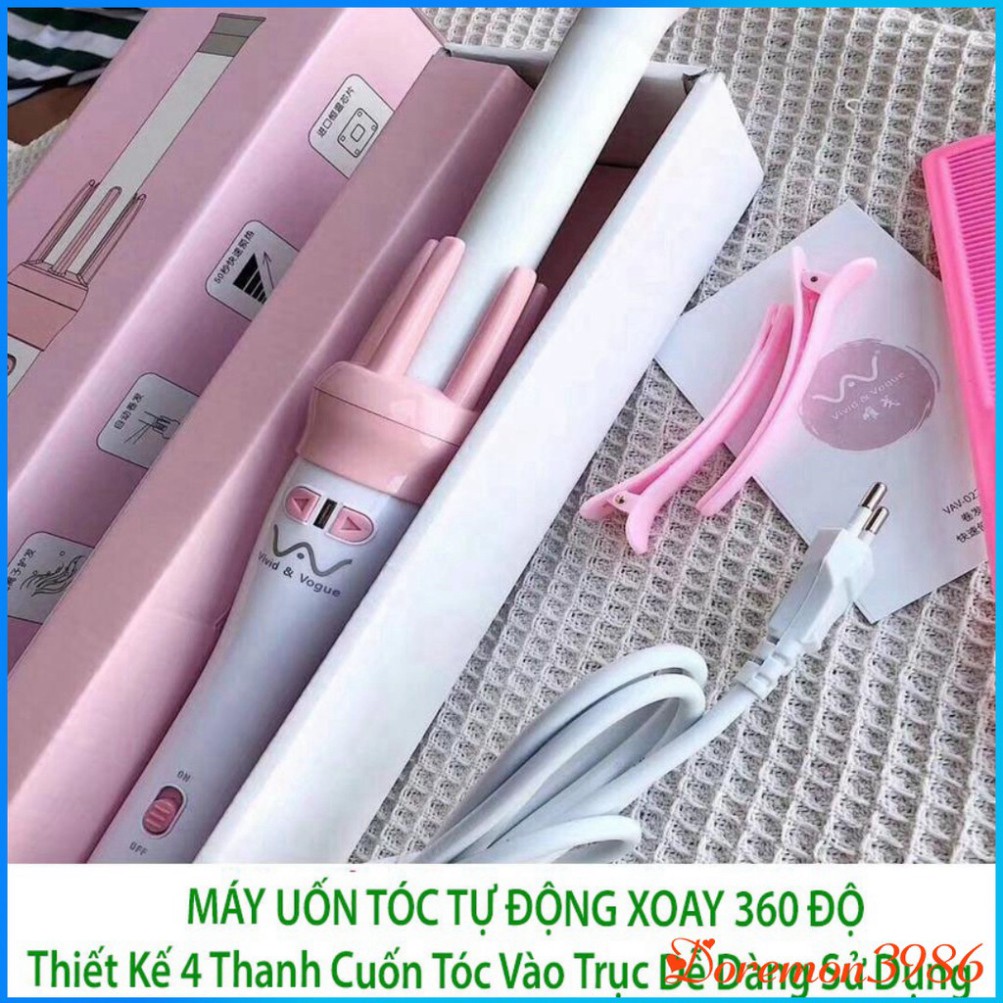 [XẢ KHO] [ BẢO HÀNH 12 THÁNG ] MÁY LÀM TÓC UỐN XOĂN XOAY TỰ ĐỘNG 360 VIVID & VOGUE HÀN QUỐC, TẶNG KÈM PHỤ KIỆN TẠO KIỂU