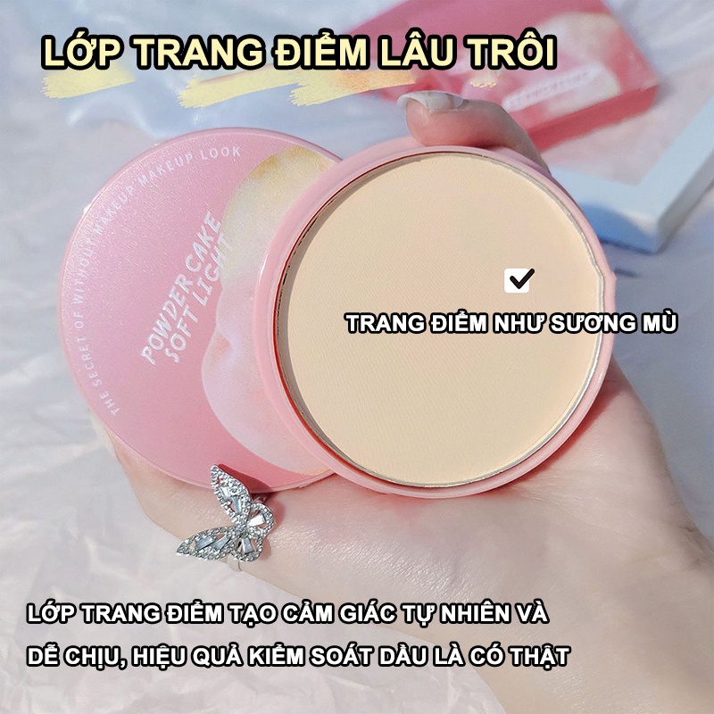 Phấn phủ kiềm dầu Kiss Beauty ,lâu trôi siêu mịn phấn phủ dạng nén phấn trang điểm 9g KB-FB06