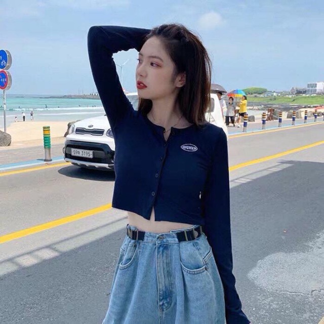 Áo len tăm croptop
