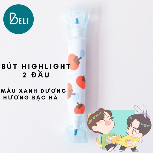 Bút highlight pastel 2 đầu BELI, bút đánh dấu hương trái cây