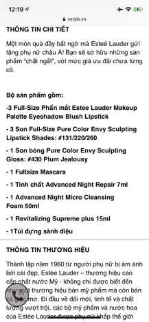 Tách set dưỡng da, trang điểm Estee Lauder