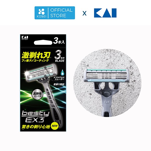 [CHÍNH HÃNG] 01 túi Dao Cạo Râu KAI BESTY EX3 ( túi 3 Chiếc) MADE IN JAPAN