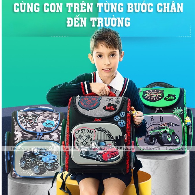 Cặp chống gù lưng cá tính cho bé trai thương hiệu Delune của Nga