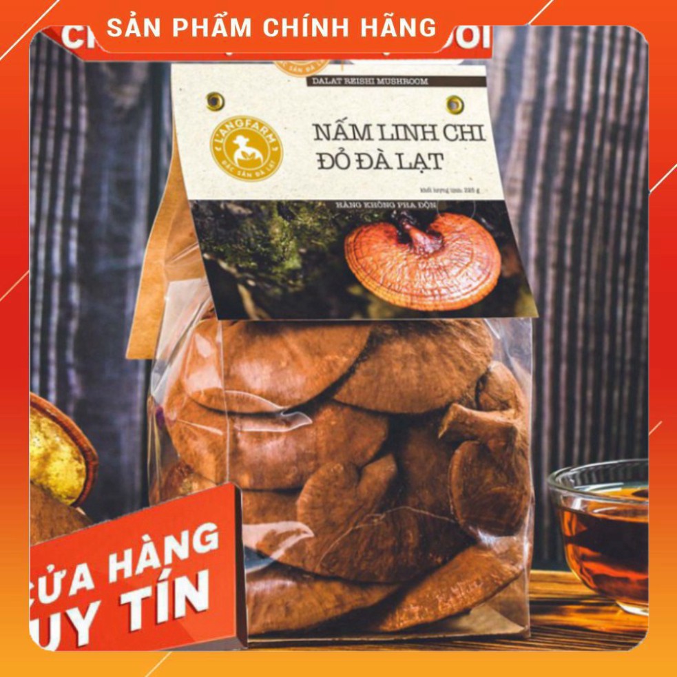 L'angfarm | Nấm linh chi đỏ Đà Lạt bịch 225g dùng giải khát hằng ngày họa làm quà tặng, an toàn không chất bảo quản.