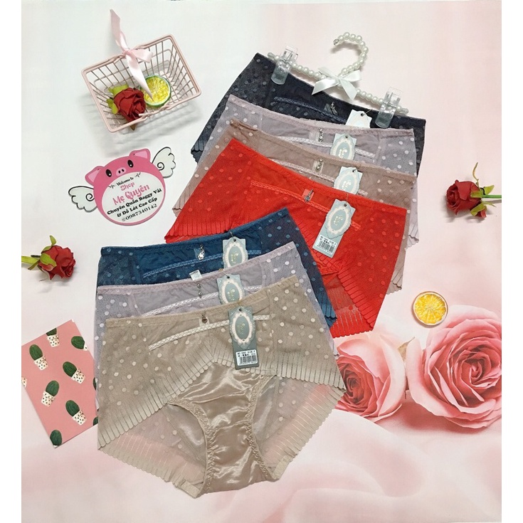 Quần lót Ren chấm bi phối lụa cạp cao đẳng cấp cho nàng