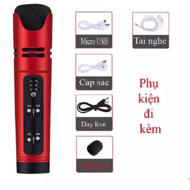 Micro C16, Mic Livestream Hát Karaoke 6 Chế Độ Âm Thanh Giả Dọng Bản Nâng Cấp Cực Hay Của Micro C7