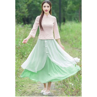 Sườn xám cách tân họa tiết hoa dành cho nữ