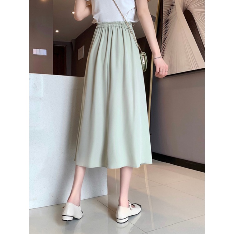 Chân váy chữ A dài trơn basic mùa thu phong cách Hàn Quốc mỏng