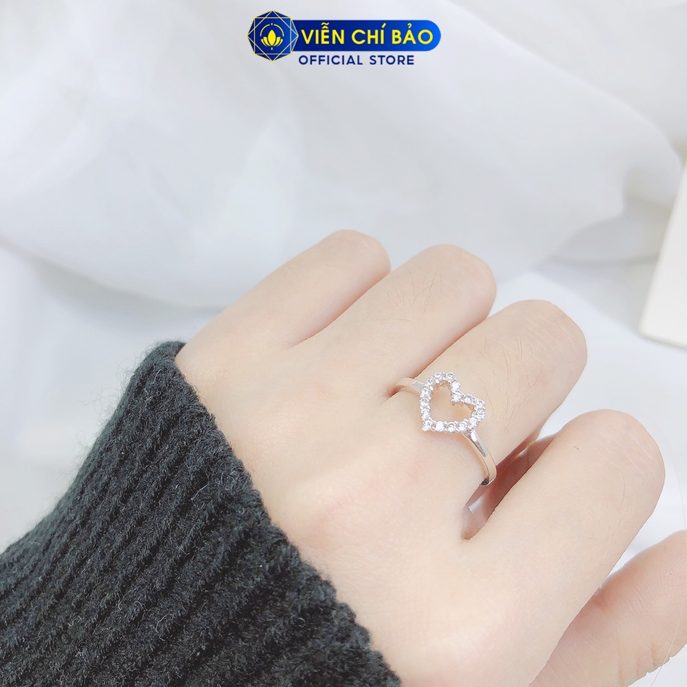Nhẫn bạc nữ trái tim tình yêu Strong Heart chất liệu bạc S925 thời trang phụ kiện trang sức nữ Viễn Chí Bảo N400505