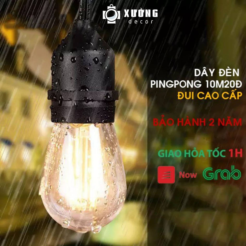 Dây đèn chống nước ngoài trời - Hàng đui cao cấp - 1 đổi 1 12 tháng 10m, 7.5m, 5m