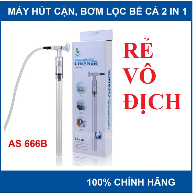 Bơm tay hút cặn đáy bể cá AS-666 và AS-666B