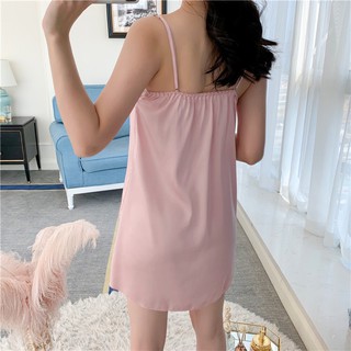 Váy ngủ lụa cao cấp phối ren ngực BTK24A