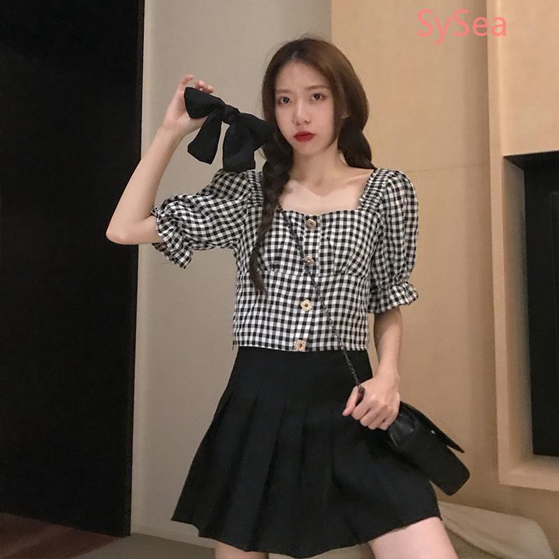 Áo Croptop Tay Ngắn Kẻ Sọc Thời Trang Mùa Hè Cho Nữ