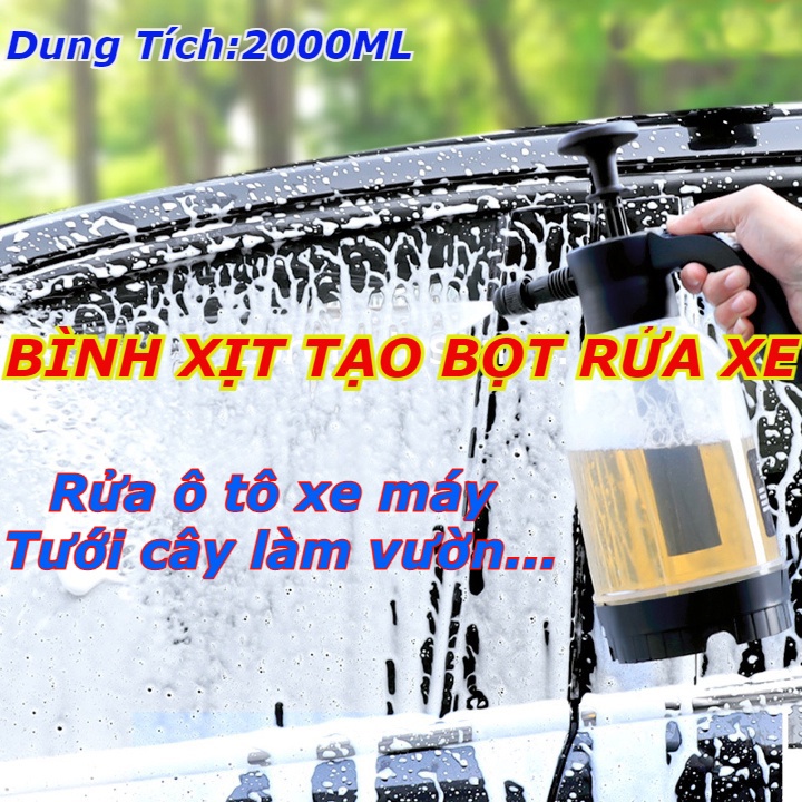 Bình Xịt Tạo Bọt Tuyết Rửa Xe Ô Tô Cầm Tay 2L, Hiệu Quả, Tạo Bọt Tốt