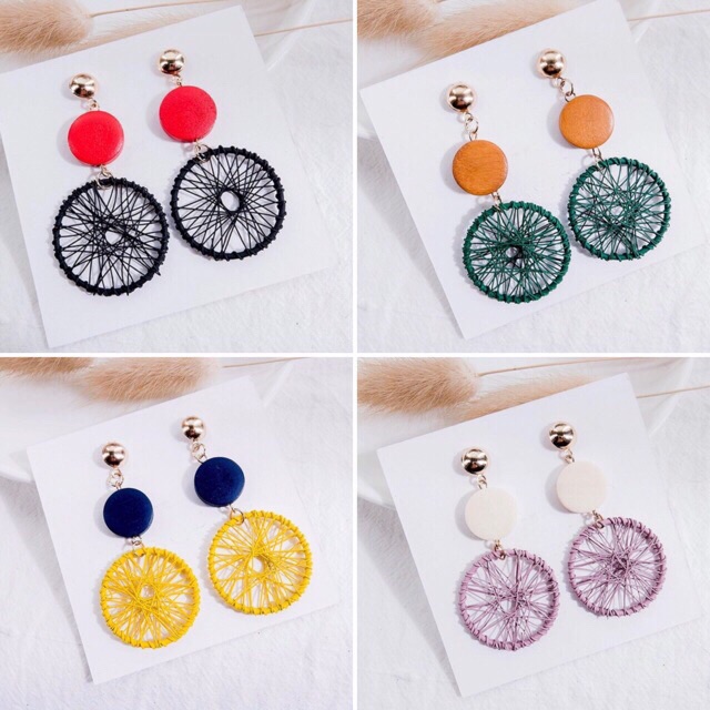 Bông Khuyên Tai Nan Hoa Bánh Xe Sang Chảnh Dáng Hàn Quốc Siêu Nữ Tính !