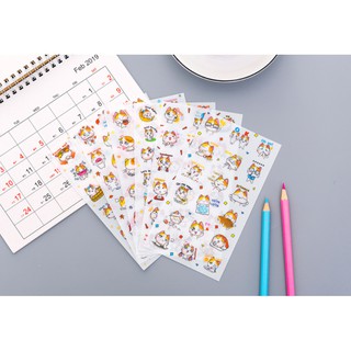 Sét 6 Tấm Dán Sticker Động Vật Cute