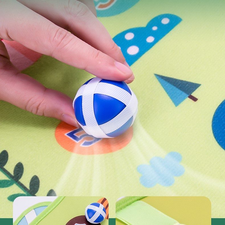Đồ chơi ném bóng 2 mặt - Phát triển Thể chất - An toàn cho Bé - Tặng móc dán tường kèm 4 bóng dính MasterKids