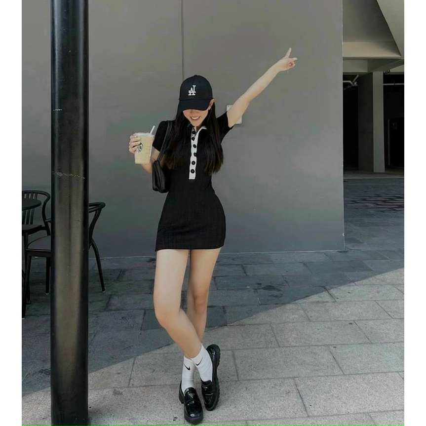 ĐẦM BODY CỔ TRỤ THUN GÂN BIGSIZE