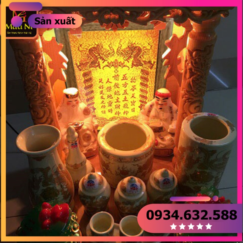 đẹp - BÀI VỊ BÀN THỜ THẦN TÀI THỔ ĐỊA sáng rực bộ tài địa - tranh trúc chỉ in MÂU NI