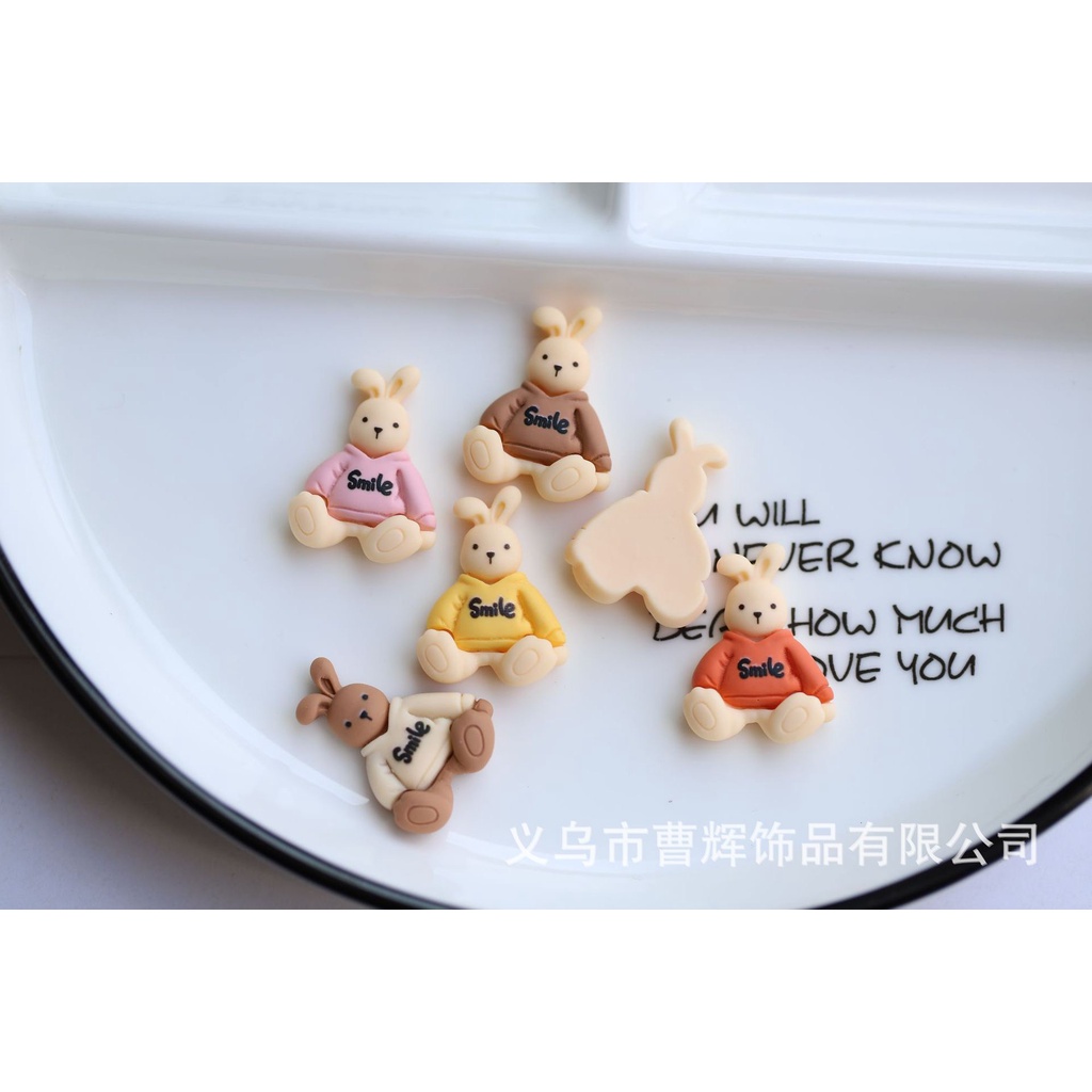 Charm (C125) slime/ Dụng Cụ Charm Trang Trí [Ko Keo &amp; Nút] Hình Gấu &amp; Thỏ 3D