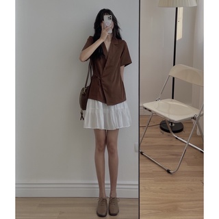 Sơ mi cổ vest buộc chéo 2253