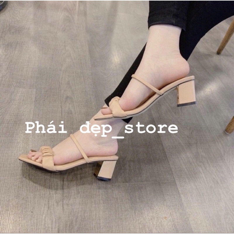 Dép Sandal quai nhún cao gót 7 phân hot Mã S02