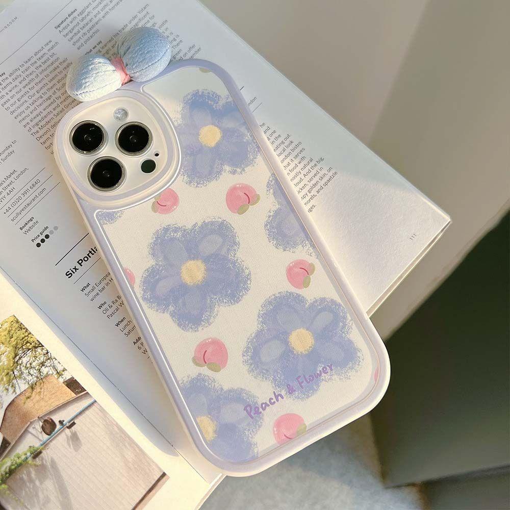 Ốp Điện Thoại Mềm Họa Tiết Hoa Màu Xanh Dương Xinh Xắn Cho iPhone 13Pro Max 13 Mini