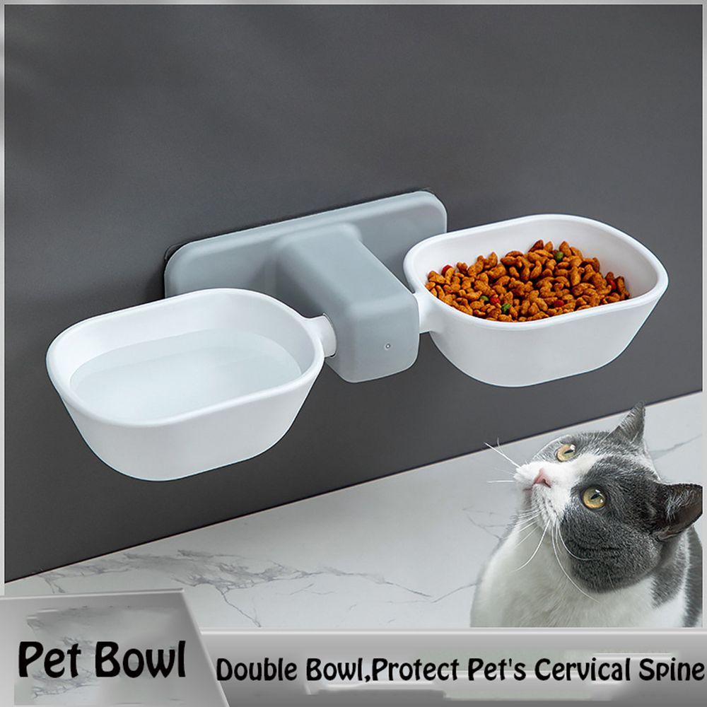 Bát Đôi Gắn Tường Bảo Vệ Cột Sống Có Thể Điều Chỉnh Đa Năng Cho Thú Cưng