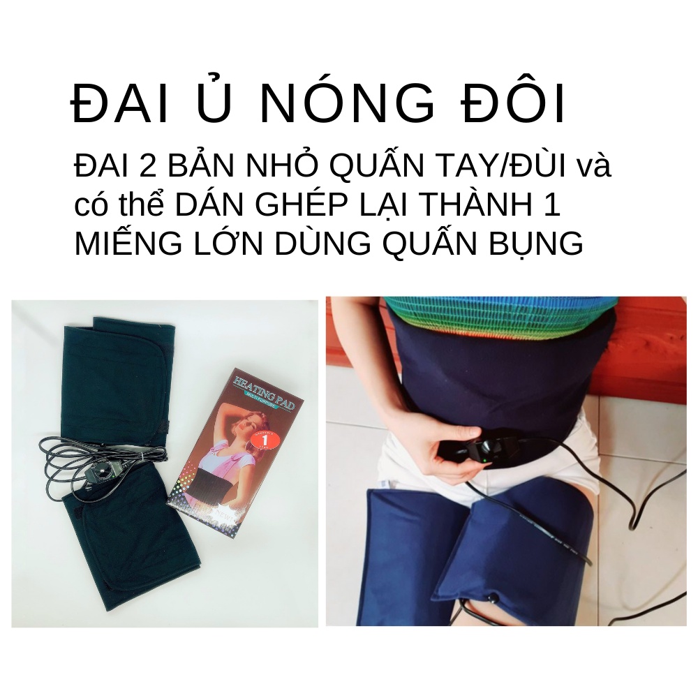 [Mã COSDAY -50k đơn 150k] [Bảo hành 4 tháng] Đai ủ nóng quấn nóng điện giảm mỡ, có nấc chỉnh nhiệt. Hàng công ty