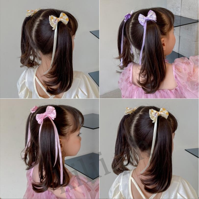 Kẹp Tóc Nơ Ruy Băng Dễ Thương Cho Bé Gái