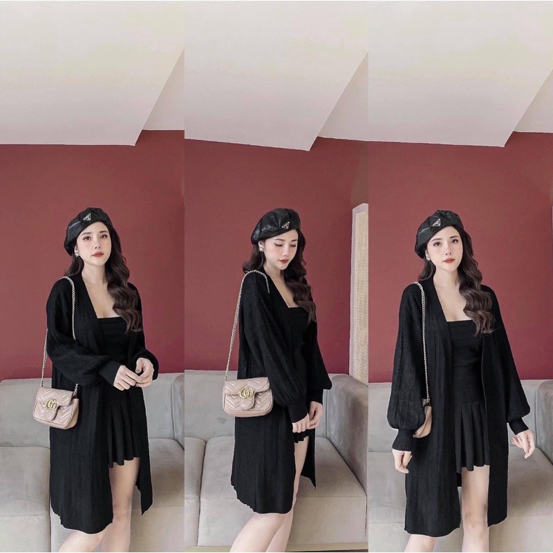 [SẴN SLL] Áo Khoác Cadigan Len Tay Bồng Dáng Dài Dàng QCL1 | BigBuy360 - bigbuy360.vn