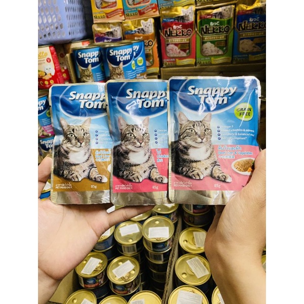 PATE MẪU MỚI SNAPPY TOM GÓI 85GR CHO MÈO