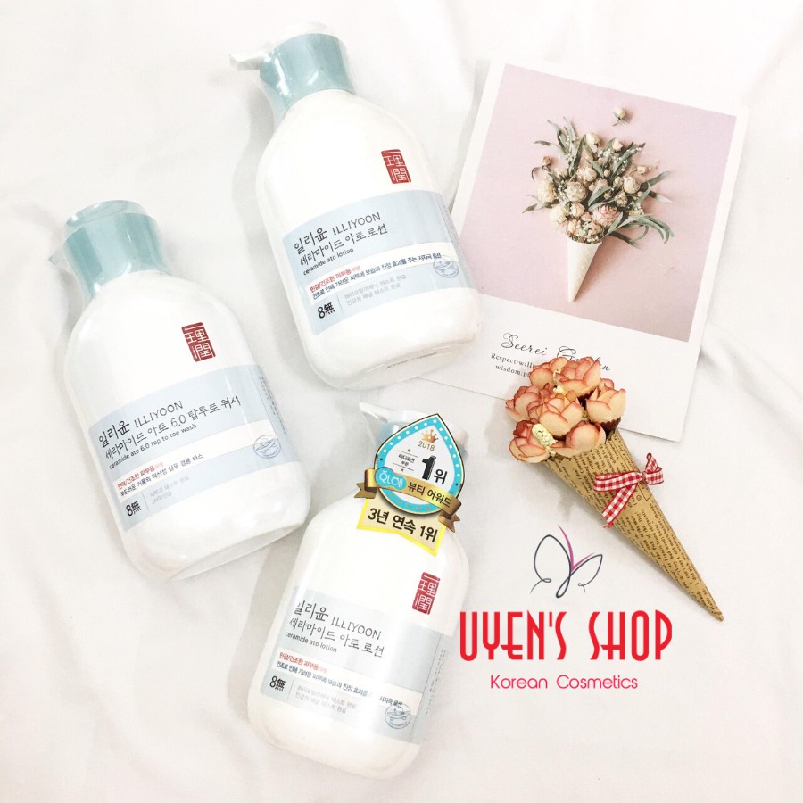 Sữa tắm/ Sữa dưỡng thể Illiyoon Ceramide Ato Cleanser/ Lotion