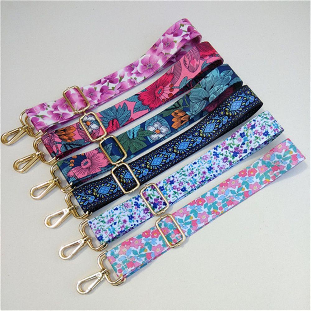 MIHAN1 Phụ Kiện Dây Đeo Túi Xách Bằng Nylon Thêu Hoa Xinh Xắn