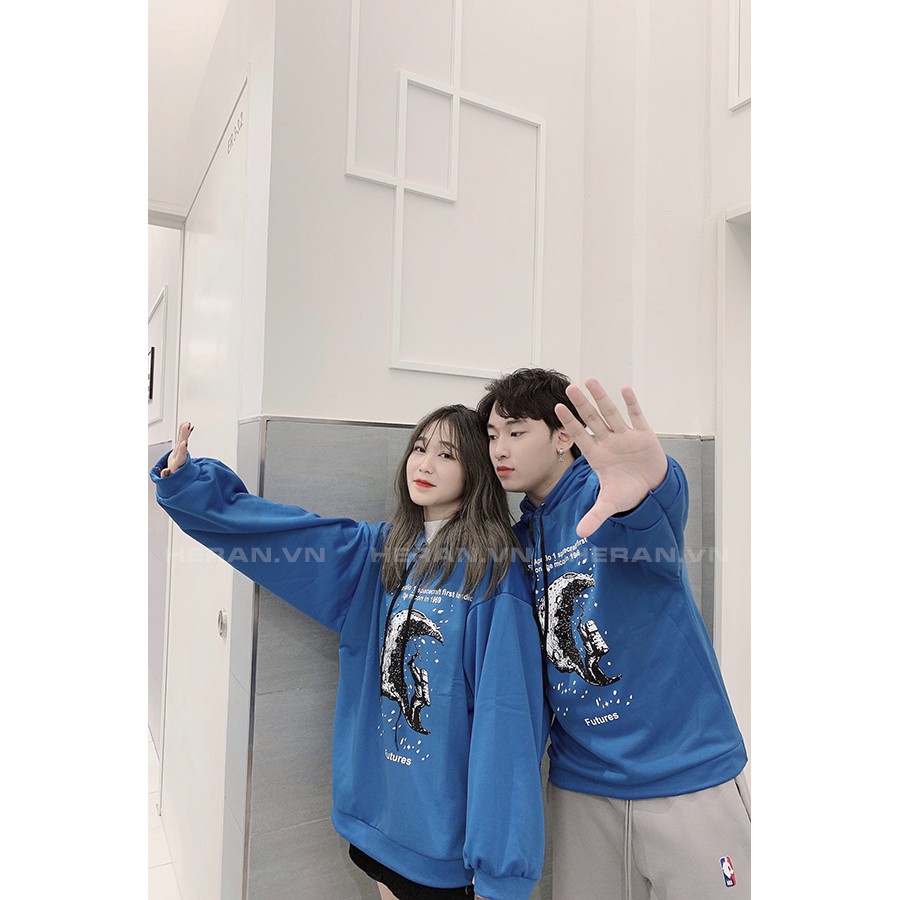 [Ảnh Thật] Áo Khoác Nỉ Hoodie che nắng chống gió cản rét đồ đôi·nam nữ Unisex hình mặt trăng Hot Trend form rộng Hàn