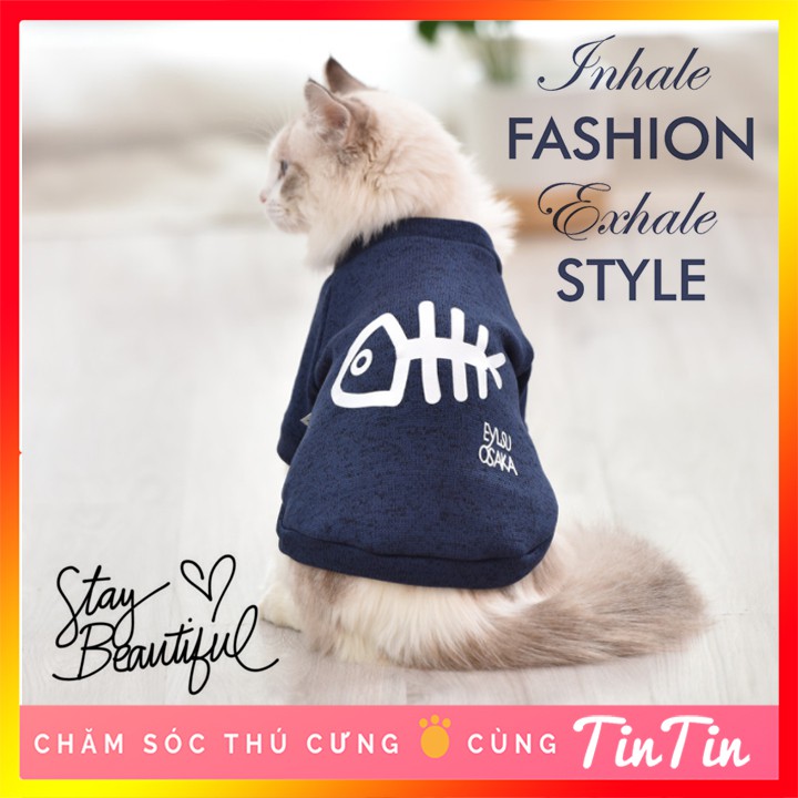 Áo Mùa Đông Thời Trang Cho Thú Cưng Chó Mèo - Chất Len Hình Cá #Tintin Pet Store