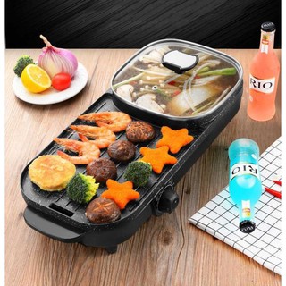Nồi lẩu nướng hàn quốc 2 ngăn mẫu mới , nồi lẩu 2 ngan