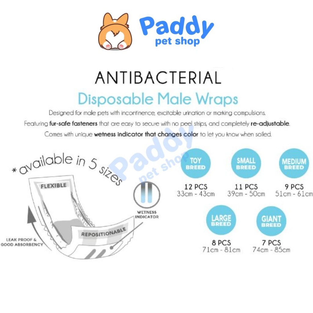 Tã Bỉm Cho Chó Đực Altimate Pet Male Wrap Diaper