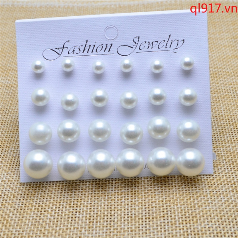 Bộ Bông Tai Đính Ngọc Trai Bằng Thép Không Gỉ Thiết Kế Đơn Giản Thời Trang