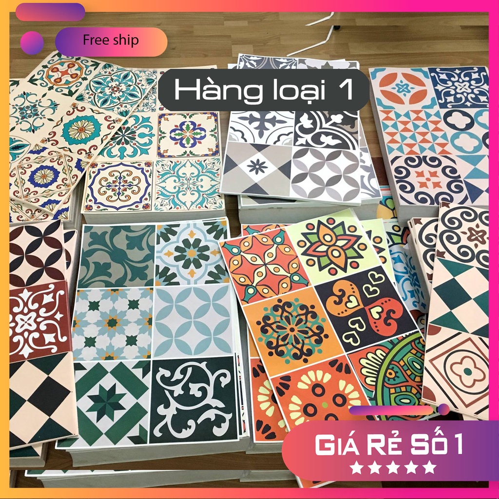 Set decal 40x60 cm, decal gạch bông dán tường giá rẻ