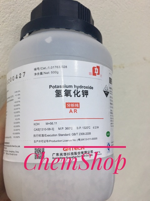 50g Hợp chất tinh khiết phân tích Kali hydroxit (potassium hydroxide)