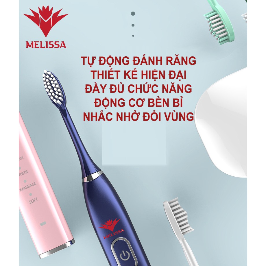 Bàn chải đánh răng điện học sinh sinh viên Melissa sonicare toothbrush Colldent - Hàng chính hãng bảo hành 2 năm