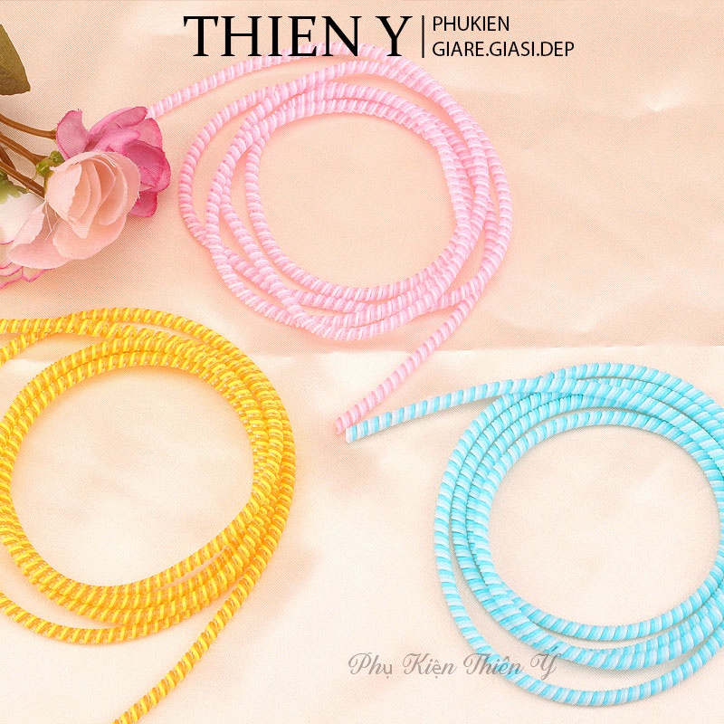 Dây cuốn sạc điện thoại bảo vệ cáp tai nghe không đứt gẫy