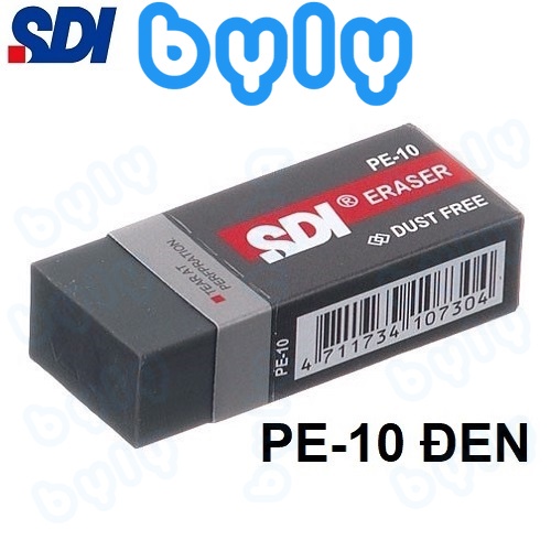 Gôm tẩy bút chì trắng / đen chất lượng cao SDI PE-10 - PE-12