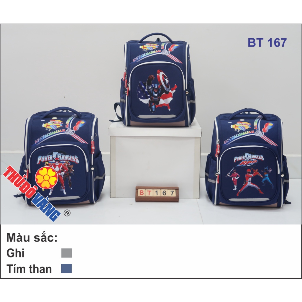 BALO Chống Gù Cao Cấp Học Sinh Tiểu Học Cho Bé Trai và Bé Gái Siêu Nhẹ Chống Nước Thủ Đô Vàng BT166,133,167