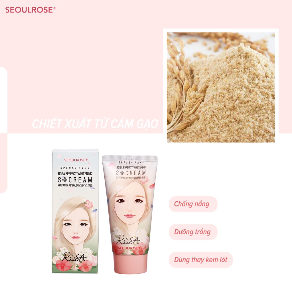 Kem dưỡng ẩm ban ngày seoulrose rosa chính hãng nâng tone da, chống nắng SPF35/PA+++ date 2025