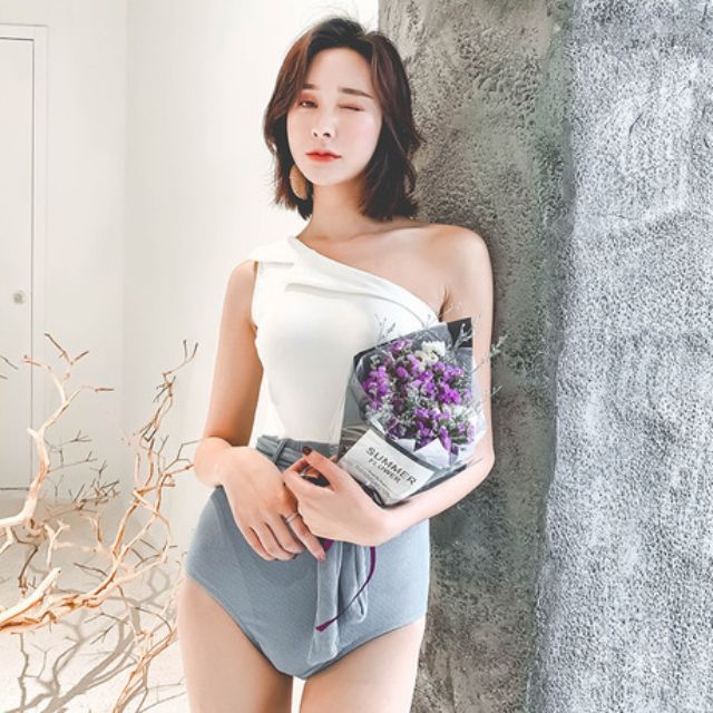 Đồ bơi lệch vai phối màu( 2 màu)