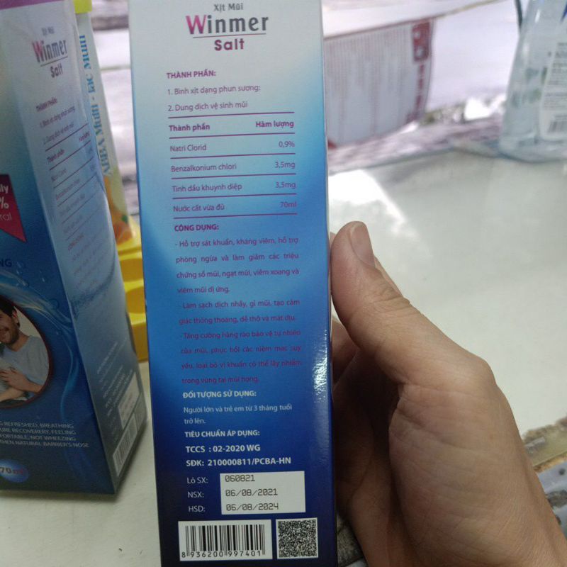 Xịt mũi Winmer salt Chai 70ml [Chính hãng] - Làm sạch mũi sử dụng cho trẻ từ 3 tháng tuổi và người lớn