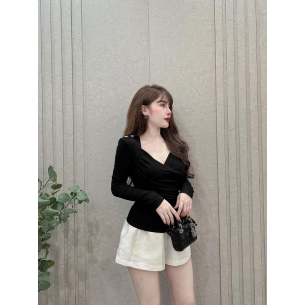 Áo len tăm chéo ngực cúc vai siêu hot 😘